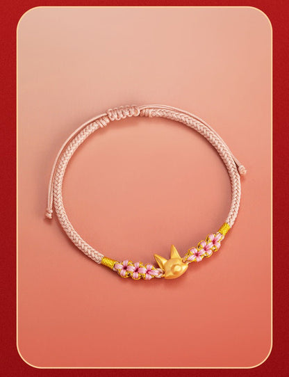 Cultural Little Fox Bracelet: 925 Silver Hand - woven Red String | STAR8S