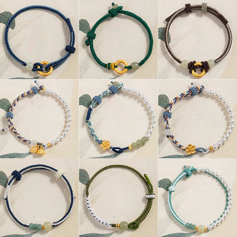 Cultural Red String Bracelet: 999 Silver Safety Disc Gold Plated | STAR8S