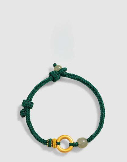 Cultural Red String Bracelet: 999 Silver Safety Disc Gold Plated | STAR8S