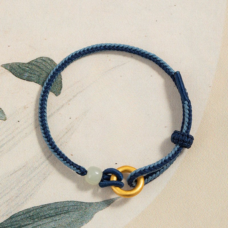 cultural red string bracelet: 999 silver safety disc gold plated | star8s