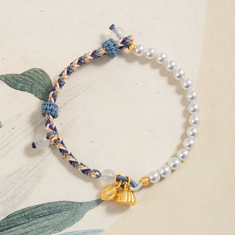 cultural red string bracelet: 999 silver safety disc gold plated | star8s