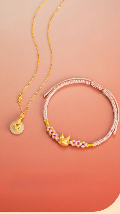 Cute Jade Charm Necklace: Little Fox 925 Silver Sweet Gift | STAR8S