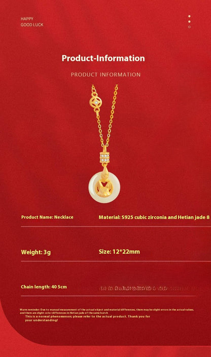 Cute Jade Charm Necklace: Little Fox 925 Silver Sweet Gift | STAR8S