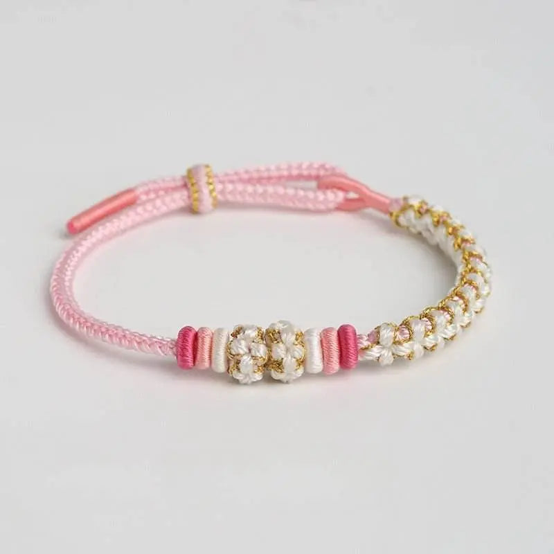 diy peach - blossom knot hand rope semi - finished product, ethnic - style fashion jewelry for women - star8s