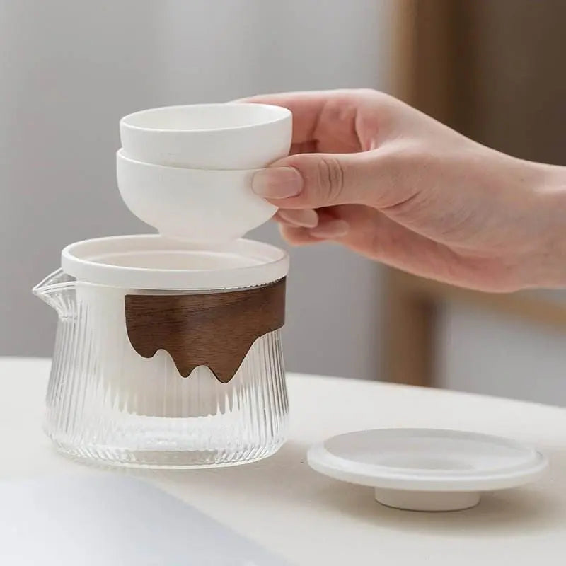 dehua ceramic glass kuaike cup portable tea set for outdoor events - star8s