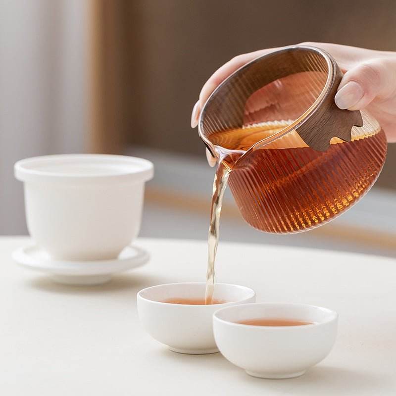 dehua ceramic glass kuaike cup portable tea set for outdoor events - star8s