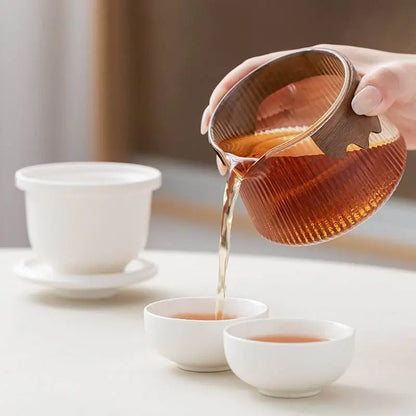 Dehua Ceramic Glass Kuaike Cup Portable Tea Set for Outdoor Events - STAR8S