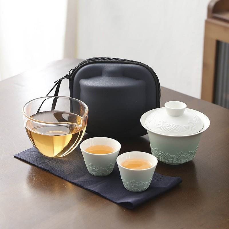 dehua ceramic travel tea set portable kuaike cup for tea enjoyment - star8s