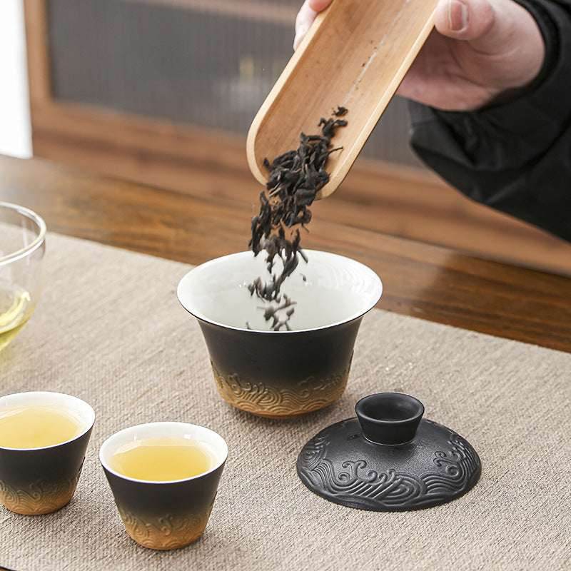 dehua ceramic travel tea set portable kuaike cup for tea enjoyment - star8s