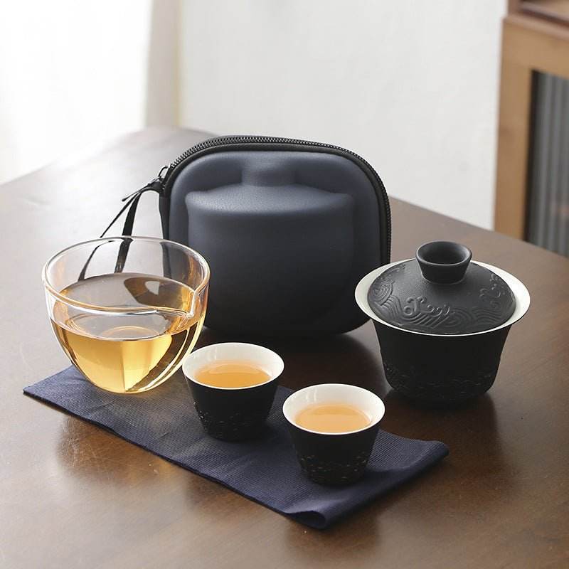 dehua ceramic travel tea set portable kuaike cup for tea enjoyment - star8s
