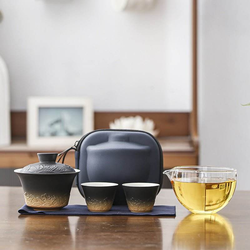 dehua ceramic travel tea set portable kuaike cup for tea enjoyment - star8s
