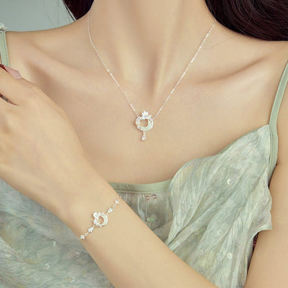 Delicate Jade Bracelet Featuring Hetian Jade, 925 Silver, Lotus, and Moon Motifs | STAR8S