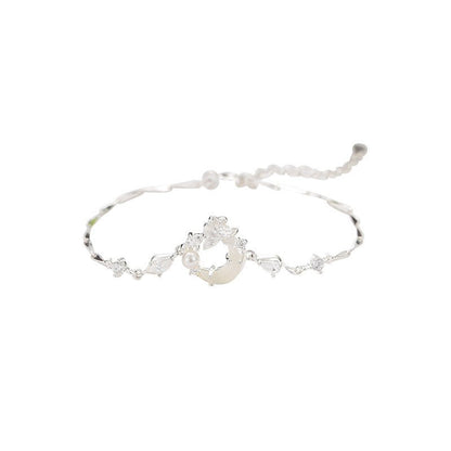 Delicate Jade Bracelet Featuring Hetian Jade, 925 Silver, Lotus, and Moon Motifs | STAR8S