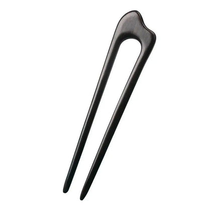 Double Prong U Shaped Ebony Hairpin for Vintage Bun Gift Wife - STAR8S