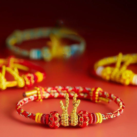 Dragon Year Red String Bracelet - Dragon Charm Red Bracelet for Women – Perfect Lunar New Year Gift, Adjustable & Handmade - STAR8S
