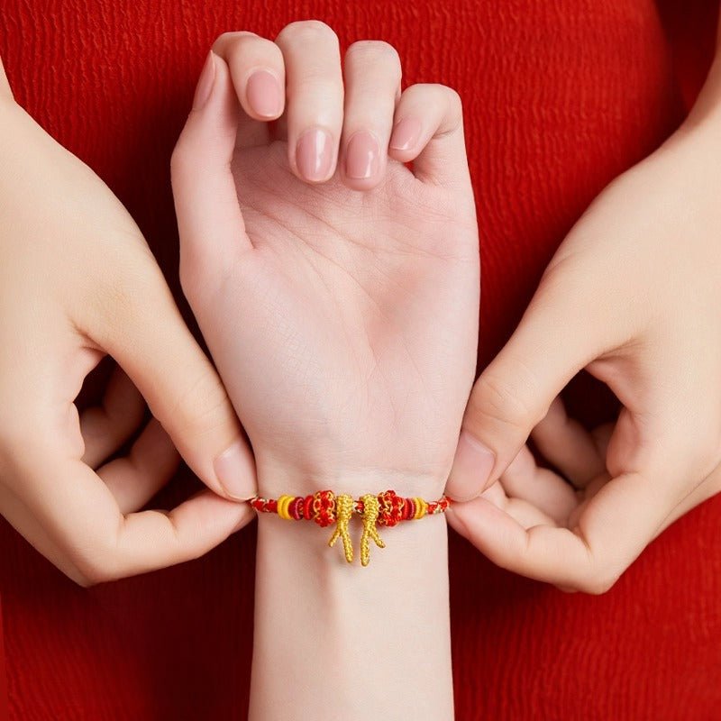 Dragon Year Red String Bracelet - Dragon Charm Red Bracelet for Women – Perfect Lunar New Year Gift, Adjustable & Handmade - STAR8S