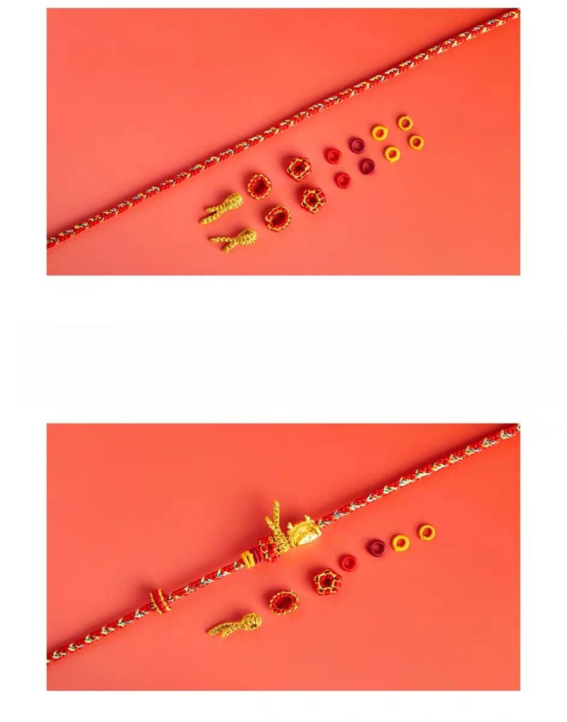 Dragon Year Red String Bracelet - Dragon Charm Red Bracelet for Women – Perfect Lunar New Year Gift, Adjustable & Handmade - STAR8S