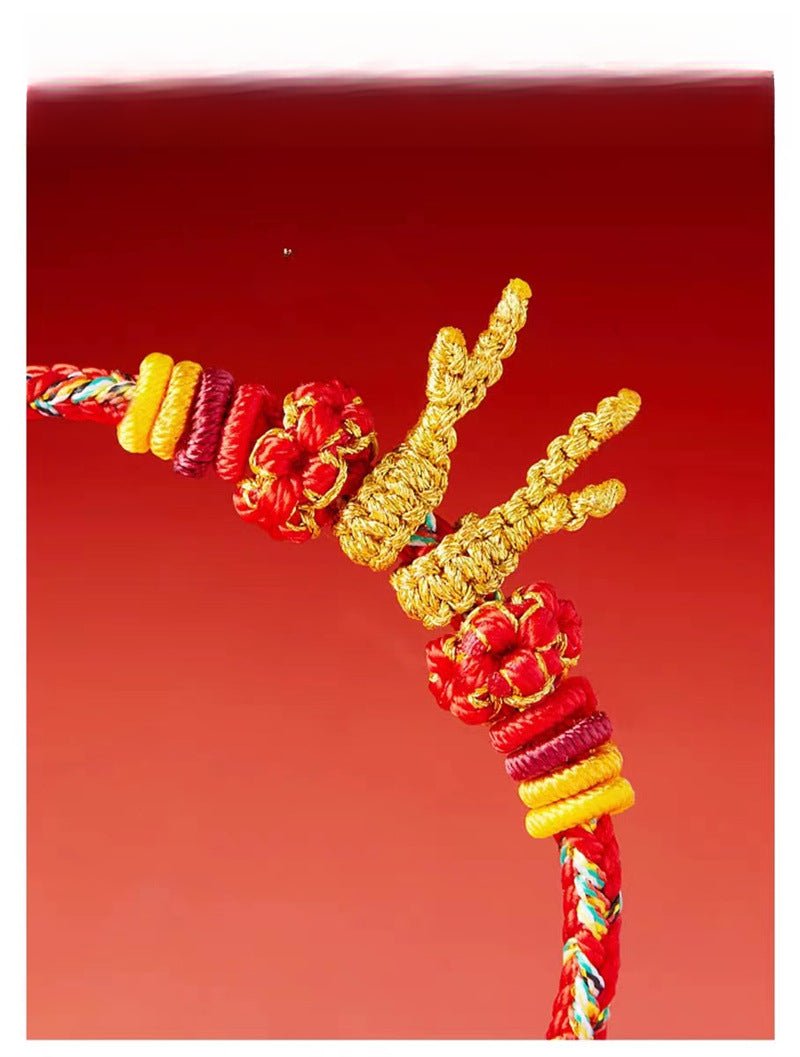 Dragon Year Red String Bracelet - Dragon Charm Red Bracelet for Women – Perfect Lunar New Year Gift, Adjustable & Handmade - STAR8S