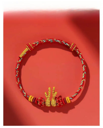 Dragon Year Red String Bracelet - Dragon Charm Red Bracelet for Women – Perfect Lunar New Year Gift, Adjustable & Handmade - STAR8S