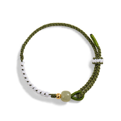 Elegant Jade Bracelet Red String: Three Lives Hetian Jewelry | STAR8S