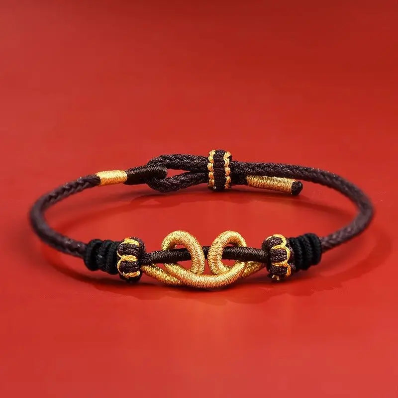 epic & lucky black agate bracelets: black myth wukong woven string bracelet | star8s