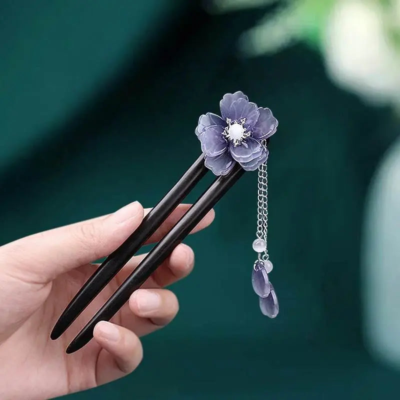 ethereal vintage lily hairpin for qipao hanfu bun premium choice - star8s