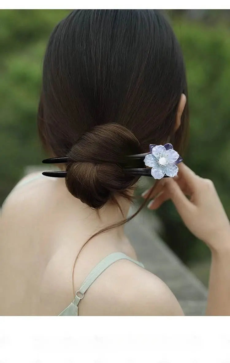 ethereal vintage lily hairpin for qipao hanfu bun premium choice - star8s