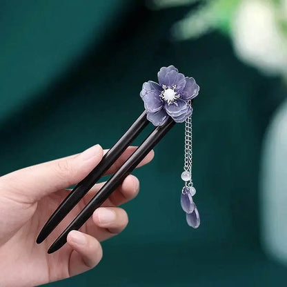 Ethereal Vintage Lily Hairpin for Qipao Hanfu Bun Premium Choice - STAR8S