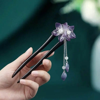 Ethereal Vintage Lily Hairpin for Qipao Hanfu Bun Premium Choice - STAR8S