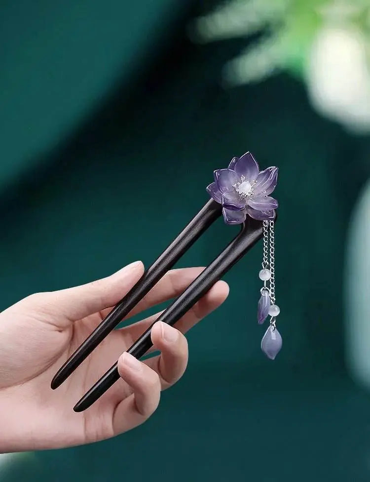 Ethereal Vintage Lily Hairpin for Qipao Hanfu Bun Premium Choice - STAR8S
