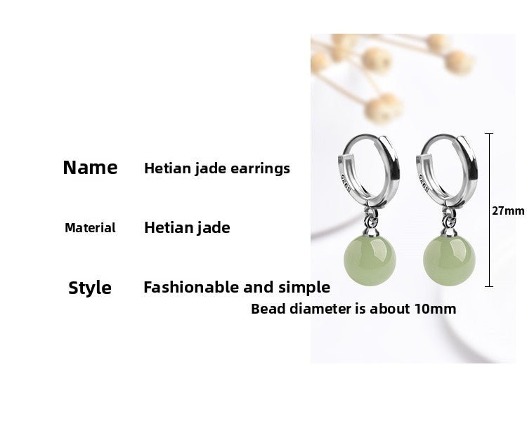 ethical hetian jade round earrings - traditional chinese craftsmanship - star8s
