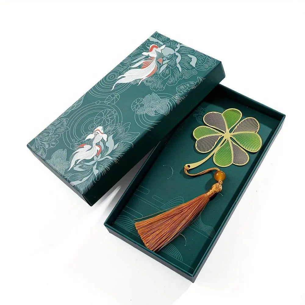 festive chinese - style metal enamel bookmark - leaf shapes, lightweight and portable, great for reading and gifting - star8s