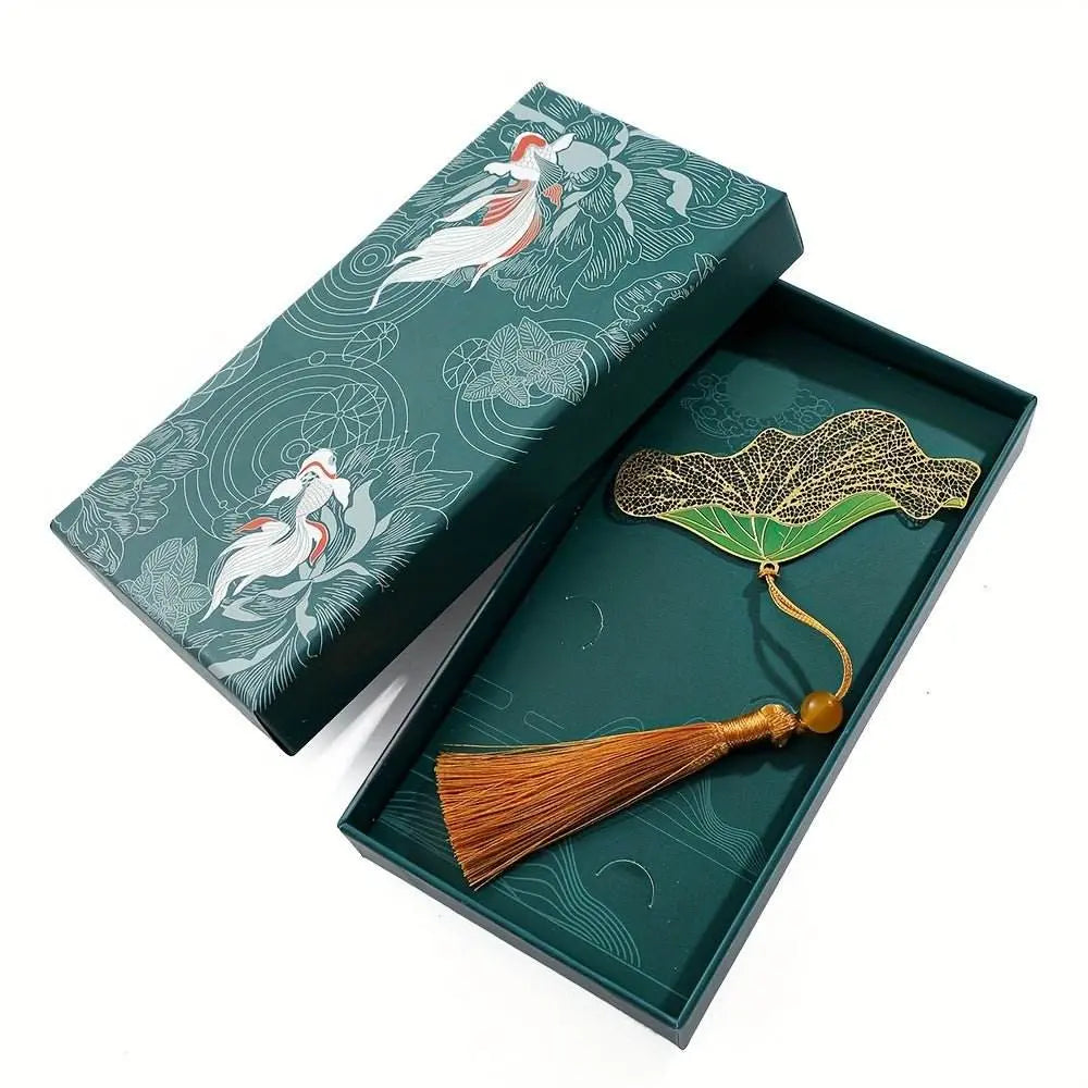 festive chinese - style metal enamel bookmark - leaf shapes, lightweight and portable, great for reading and gifting - star8s