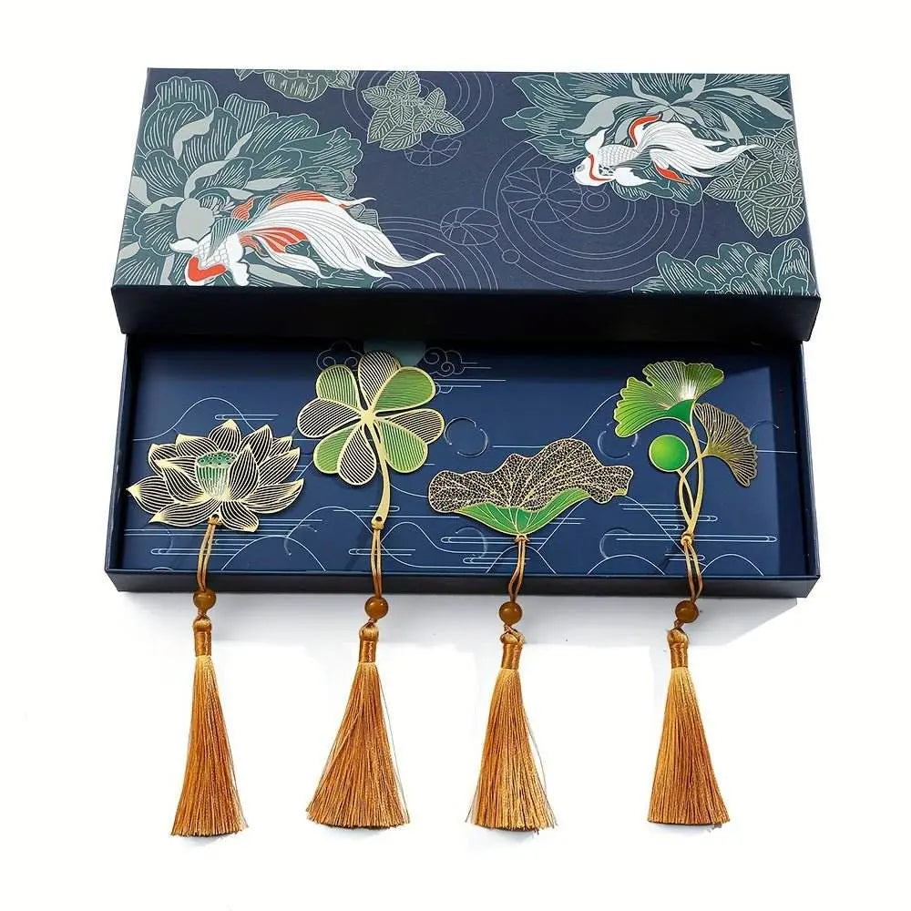 festive chinese - style metal enamel bookmark - leaf shapes, lightweight and portable, great for reading and gifting - star8s