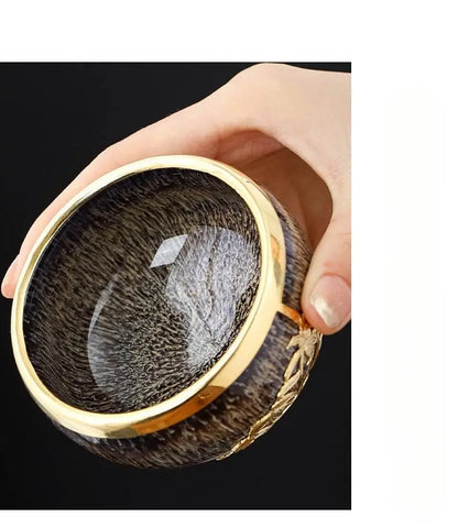 Five Elements Jianzhan Tea Cups – Gold-Inlaid Home Gift, Tea Time Stress-Free Joy & Artistic Recognition - STAR8S