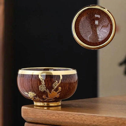 Five Elements Jianzhan Tea Cups – Gold-Inlaid Home Gift, Tea Time Stress-Free Joy & Artistic Recognition - STAR8S