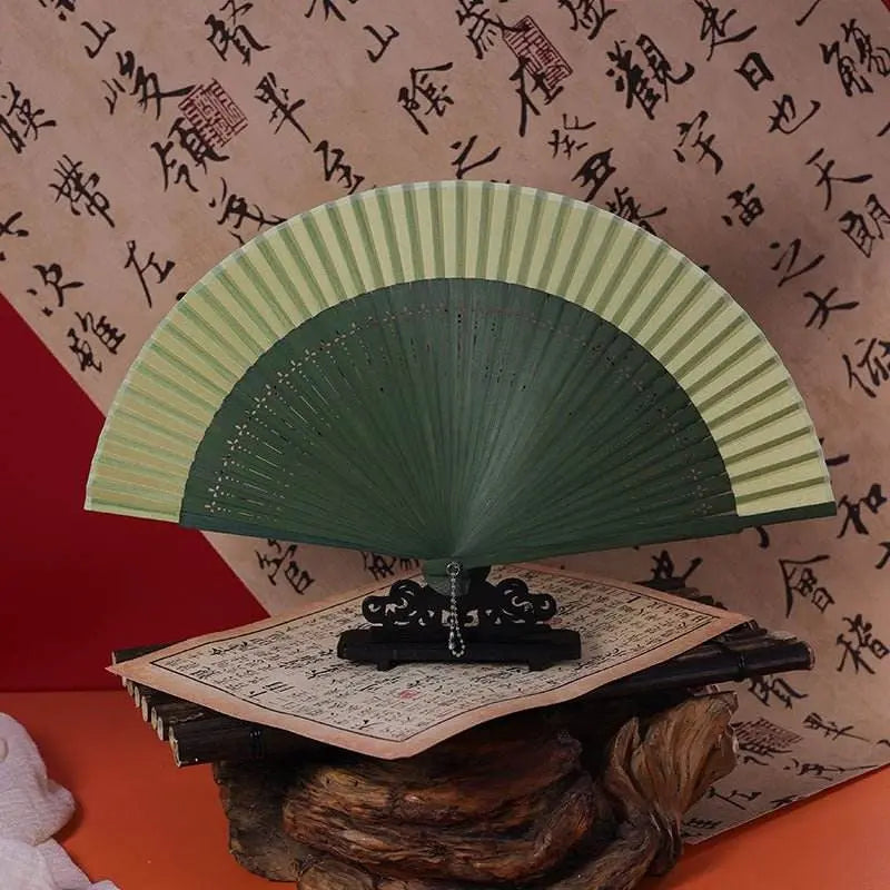 Folding Bamboo Plait Fan in Neo - Chinese Style, Ideal for Summer and Ancient - style Outfits - STAR8S