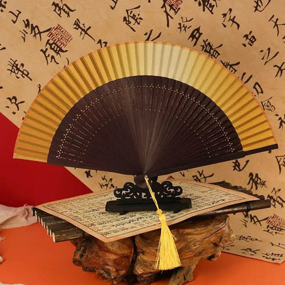 Folding Bamboo Plait Fan in Neo - Chinese Style, Ideal for Summer and Ancient - style Outfits - STAR8S