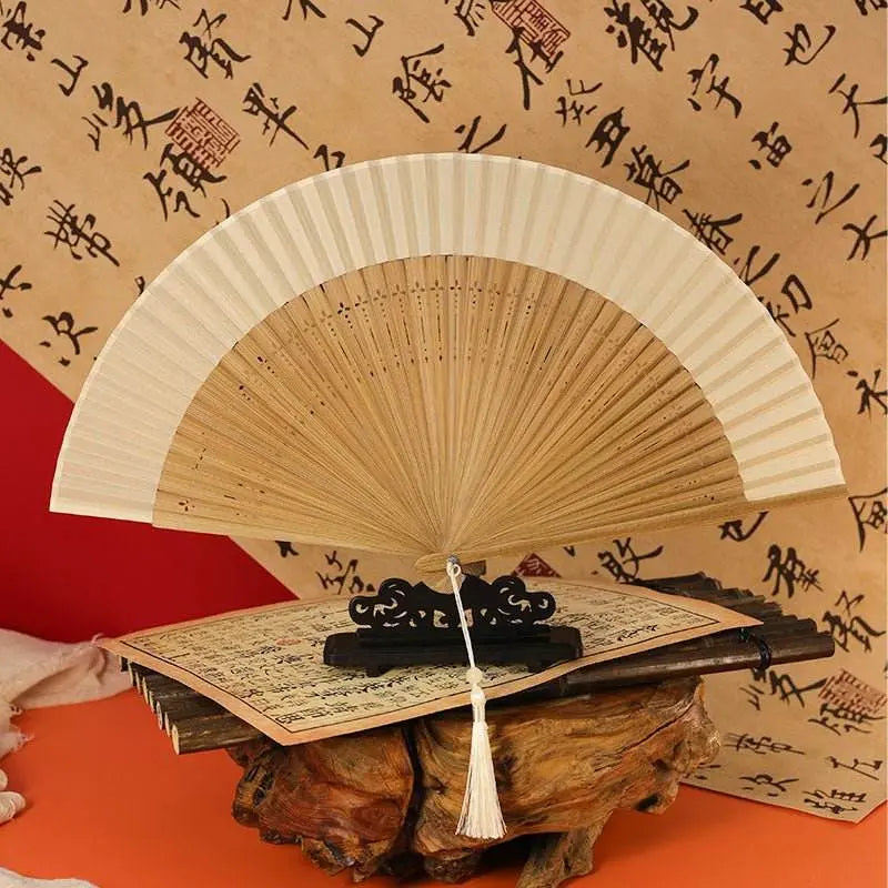 folding bamboo plait fan in neo - chinese style, ideal for summer and ancient - style outfits - star8s
