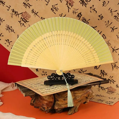 Folding Bamboo Plait Fan in Neo - Chinese Style, Ideal for Summer and Ancient - style Outfits - STAR8S