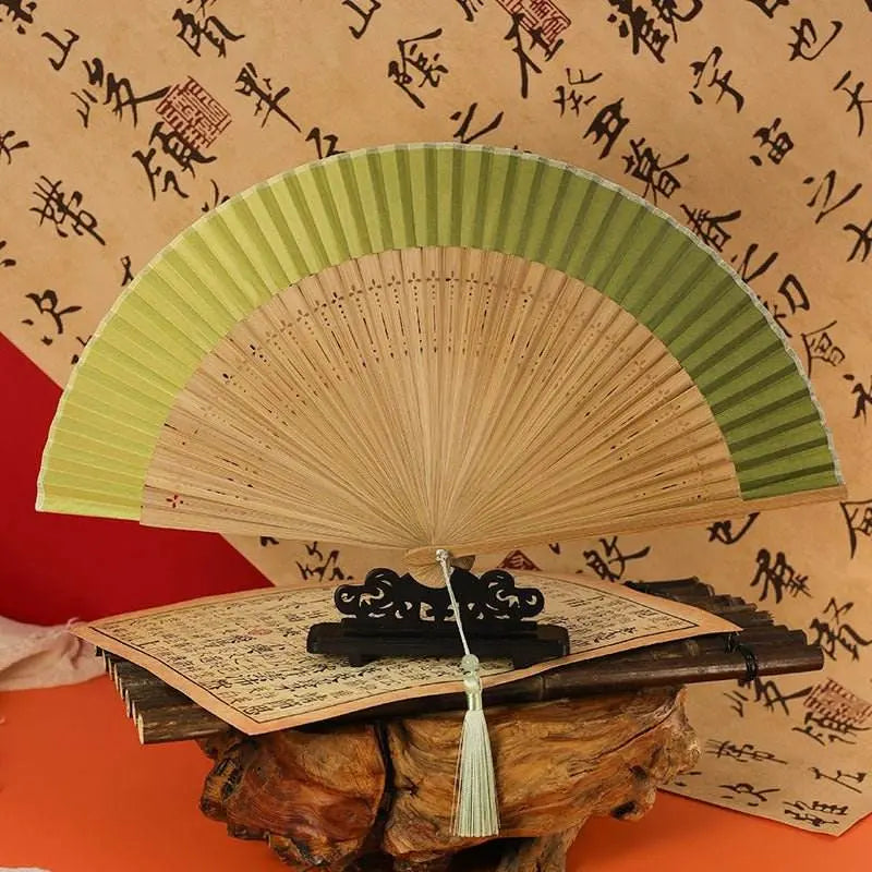 folding bamboo plait fan in neo - chinese style, ideal for summer and ancient - style outfits - star8s