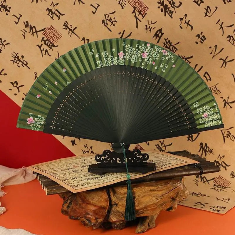 Folding Bamboo Plait Fan in Neo - Chinese Style, Ideal for Summer and Ancient - style Outfits - STAR8S