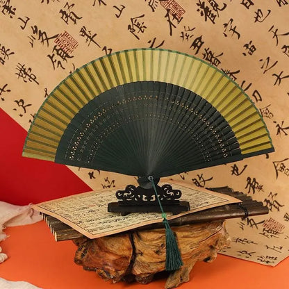 Folding Bamboo Plait Fan in Neo - Chinese Style, Ideal for Summer and Ancient - style Outfits - STAR8S