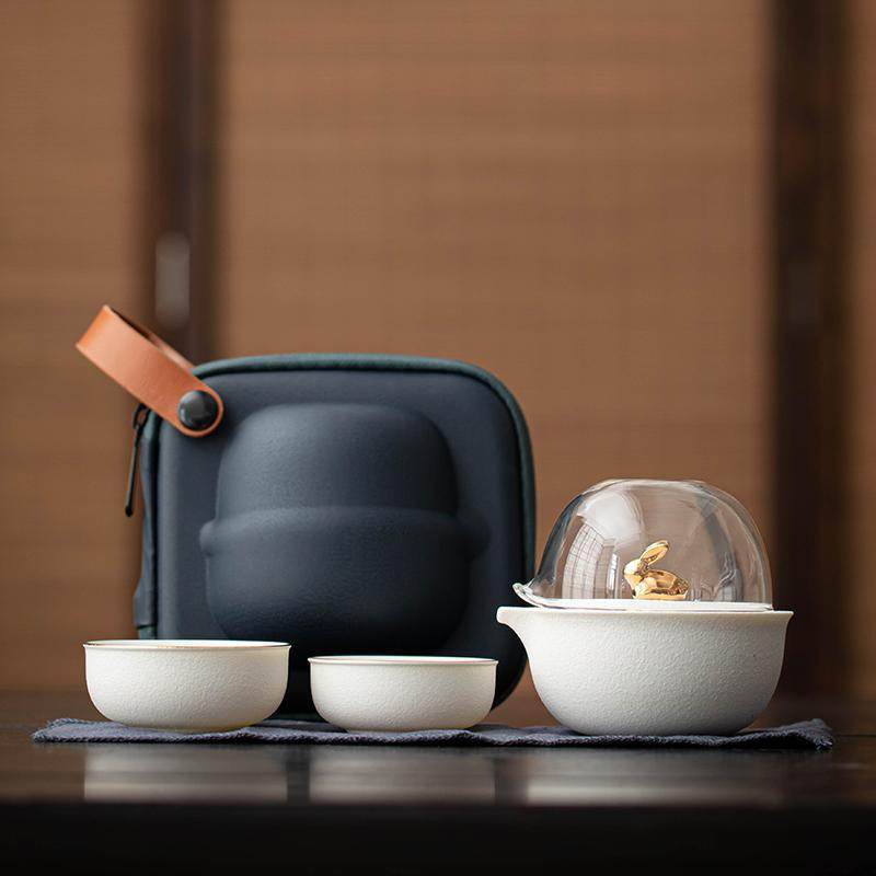 Glass Quick Cup One Pot Two Cups Portable Travel Tea Set for Outdoor - STAR8S