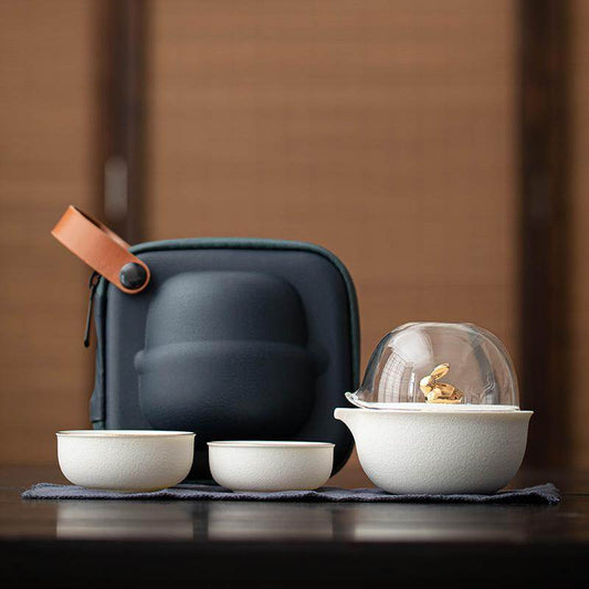 Glass Quick Cup One Pot Two Cups Portable Travel Tea Set for Outdoor - STAR8S