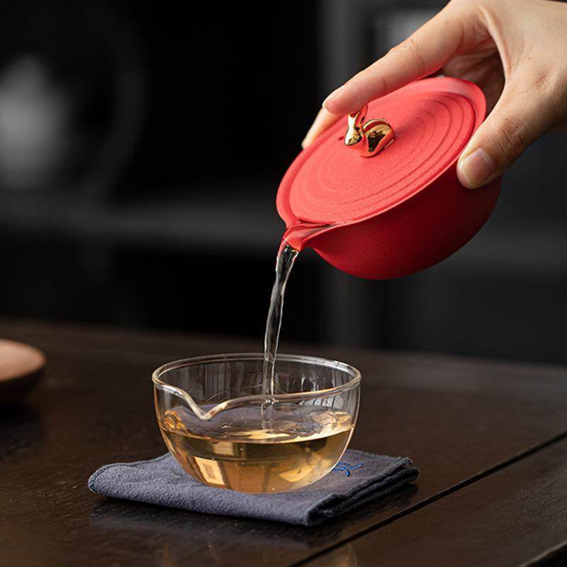 glass quick cup one pot two cups portable travel tea set for outdoor - star8s