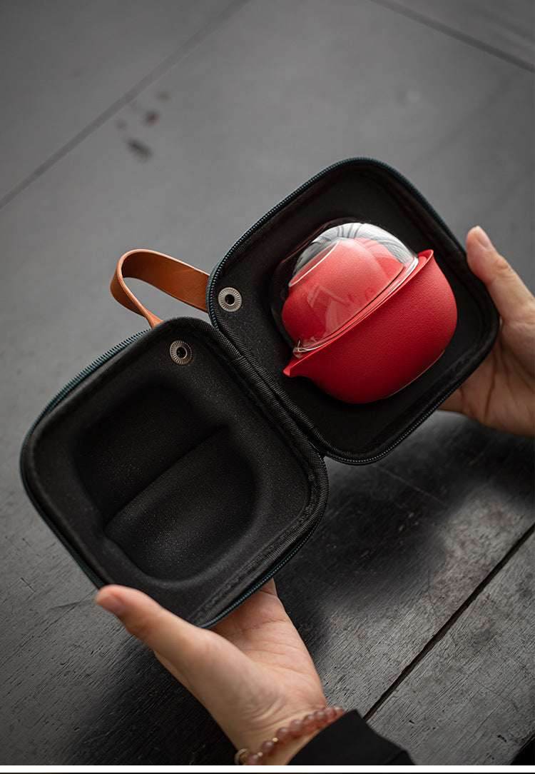 glass quick cup one pot two cups portable travel tea set for outdoor - star8s