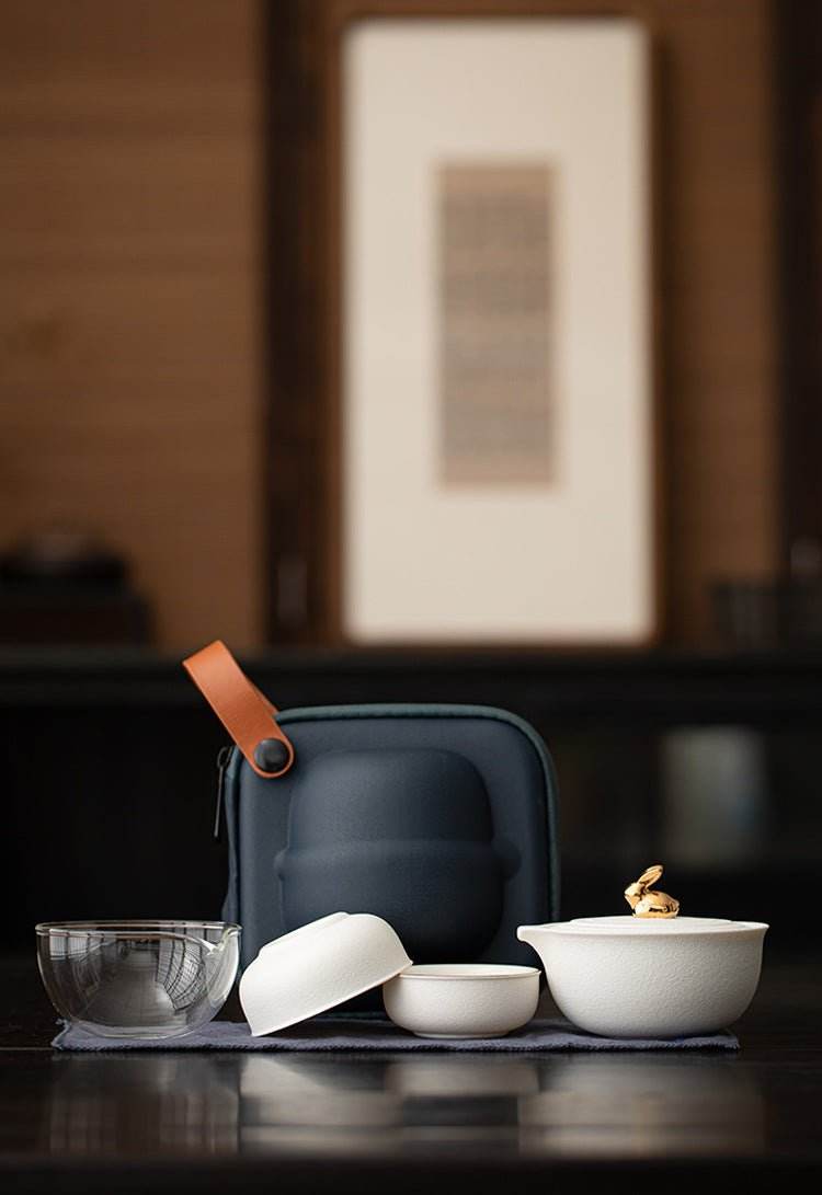 Glass Quick Cup One Pot Two Cups Portable Travel Tea Set for Outdoor - STAR8S