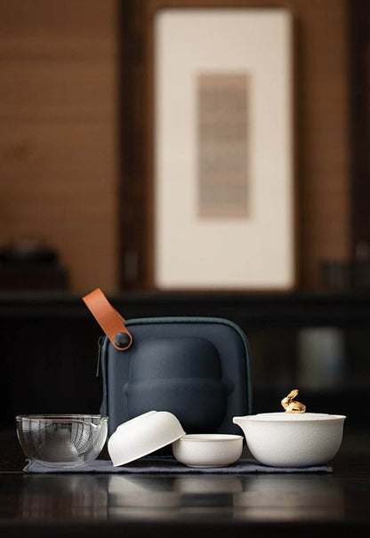 Glass Quick Cup One Pot Two Cups Portable Travel Tea Set for Outdoor - STAR8S