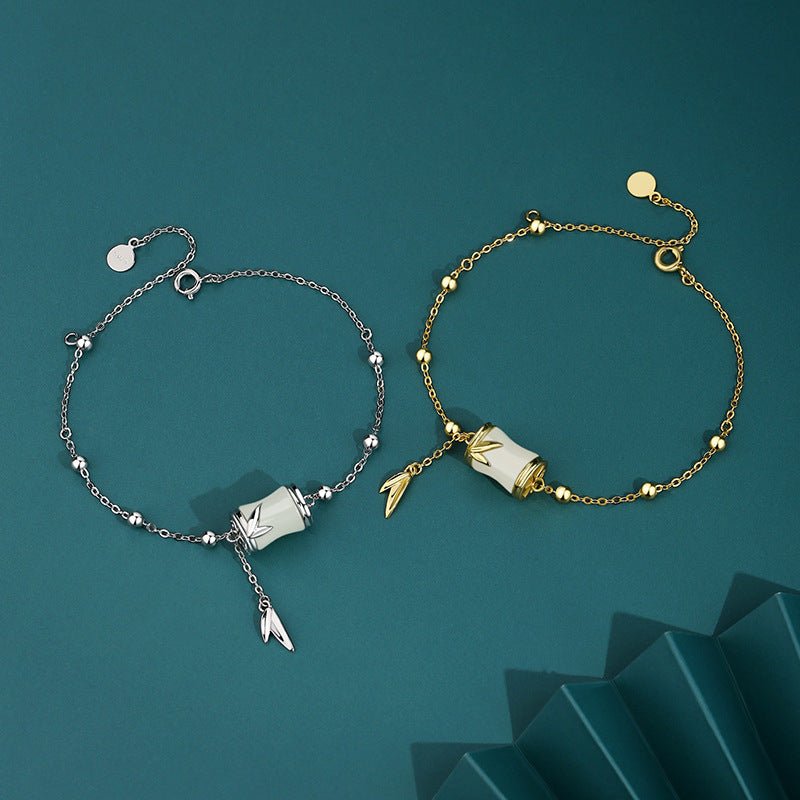 gold jade bracelet: hetian bamboo 925 silver | star8s